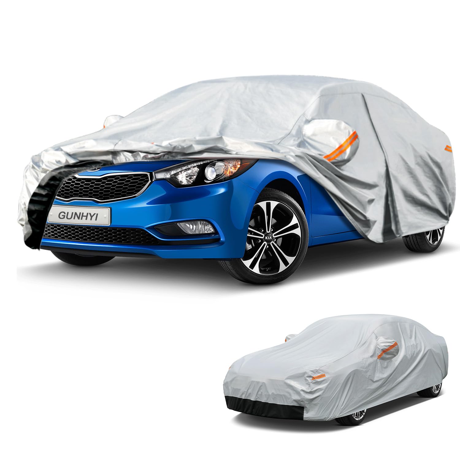 GUNHYI 6 Layer Car Cover Custom Fit Kia Forte (2017-2026) Waterproof All Weather, Heavy Duty Outdoor Snow Sun Rain Uv Protection (Ships from US Warehouse, Delivery 3-8 Days)
