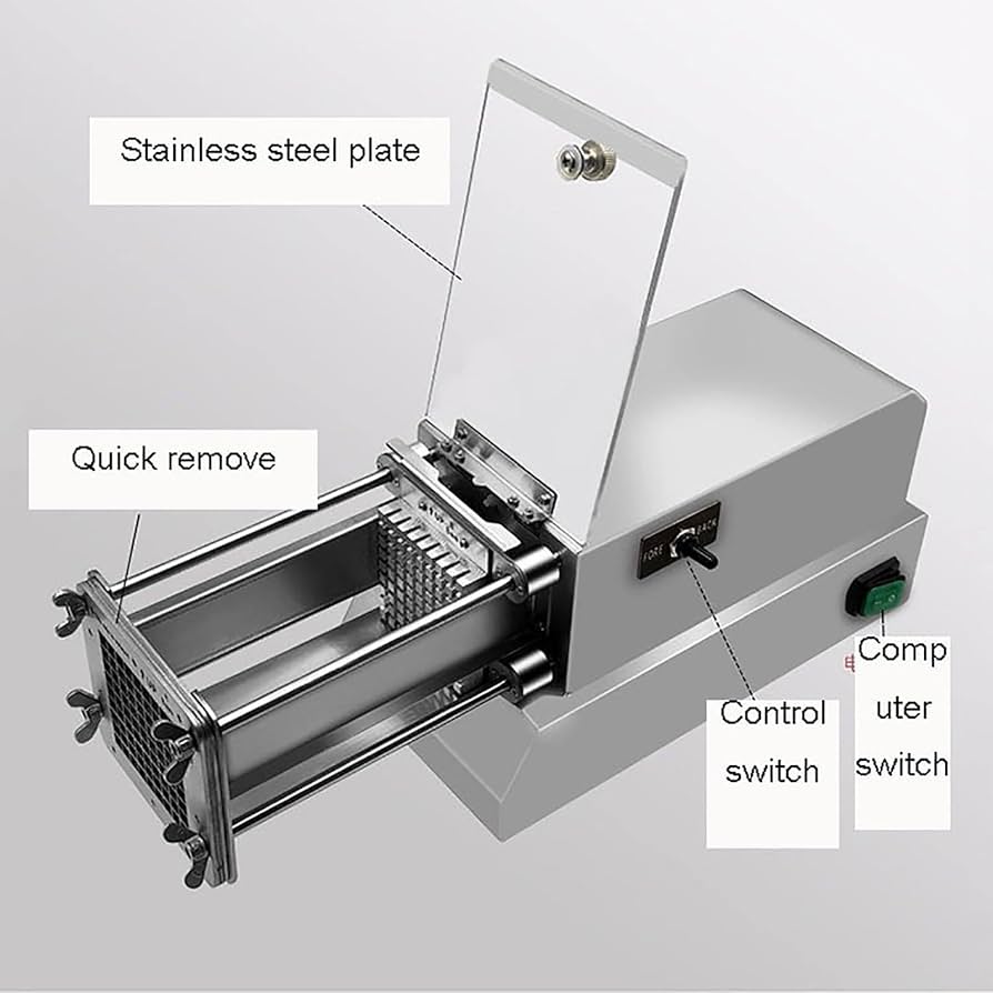 超ハイパワー✨電動ポテトカッター　高級ステンレス＆ブラックボディ　欧州クオリティ 超ハイパワー✨電動ポテトカッター 高級ステンレス＆ブラック