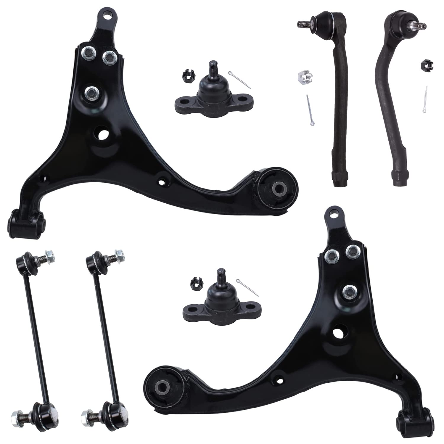 Detroit Axle - 8pc Front End Control Arms Kit for Hyundai Elantra 09-12, 2