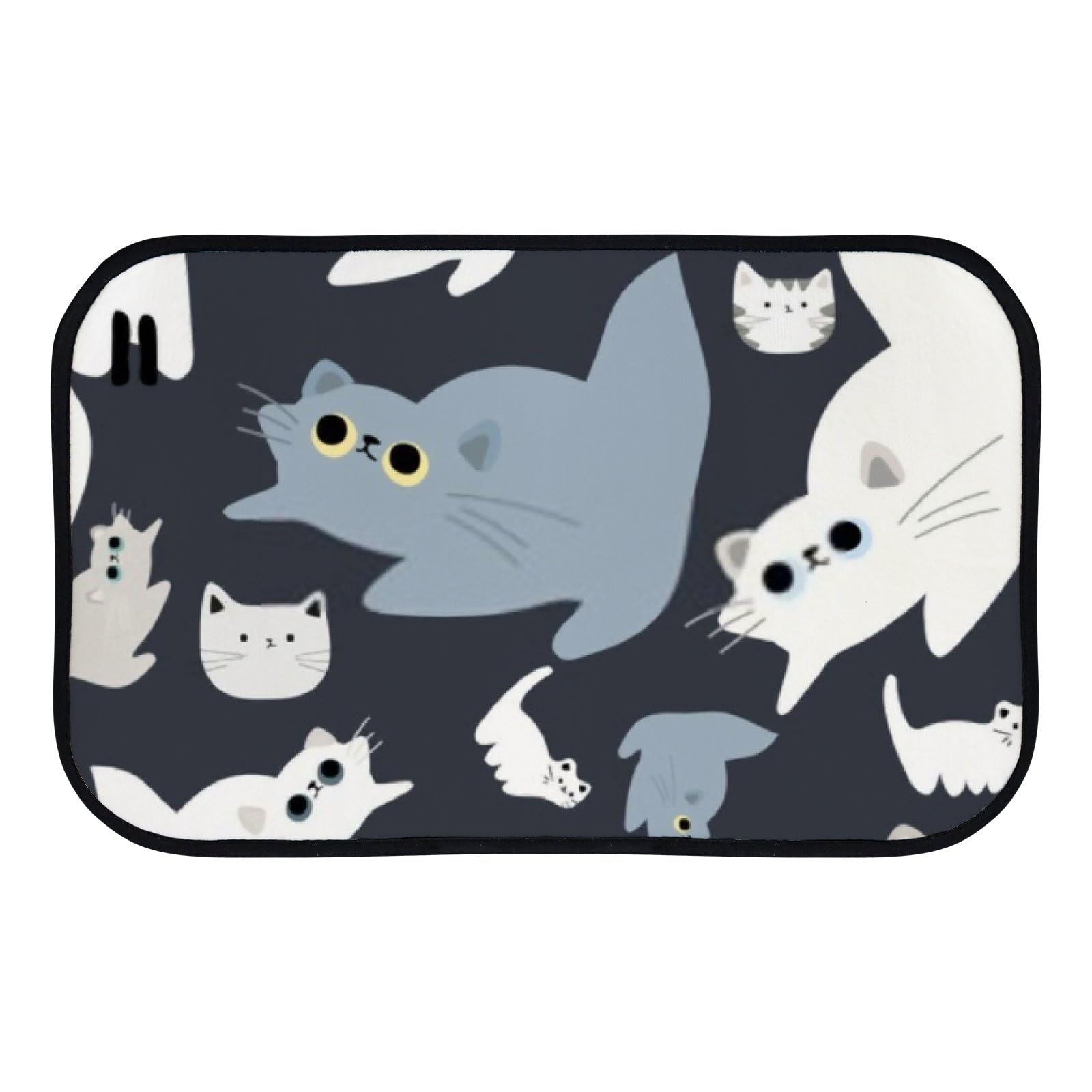 Nuansexi Bathroom Rugs Hand Drawn Cats Gray Cute Floor Mats Non Slip Bathmat Doormat Tub Mat Coral Velvet Absorbent Entrance Carpet Mats Machine Washable Bedroom Decor