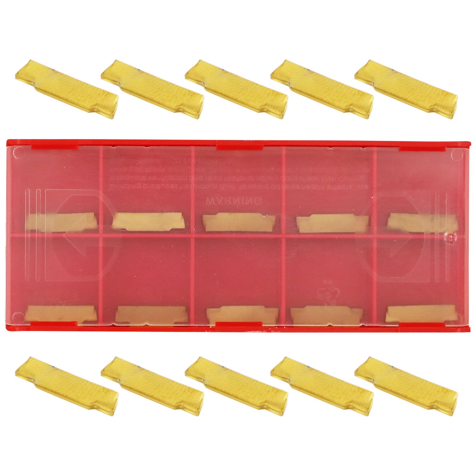 Hxmjied Carbide Grooving Inserts 10 Pieces/Box Mgmn150-G (1.5Mm) Cnc Carbide Turning Inserts Lathe Inserts Cutters Wide Carbide Inserts Compatible With Mgehr/Mgivr Lathe Grooving Tool