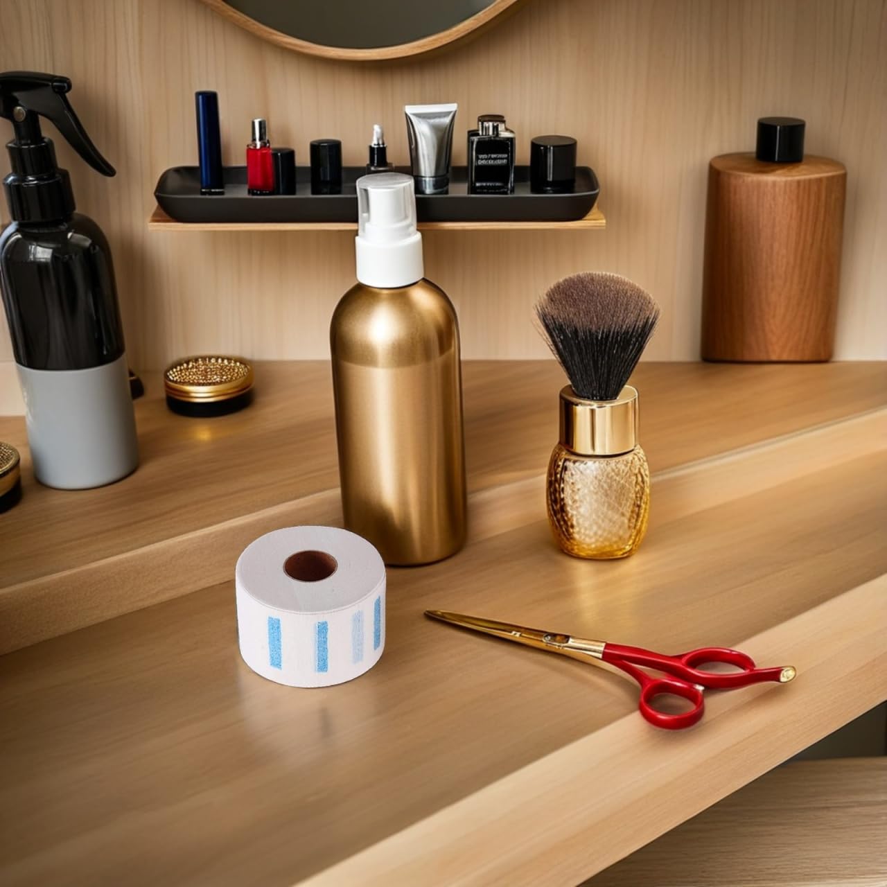 WOONEKY Wasserfeste Einweg Friseur Nackenstreifen 5 Rollen Salon Halsschutz Für Haarschnitt Und Styling Komfortables Dehnbares Friseurhalspapier Für Professionelle Haarbehandlungen