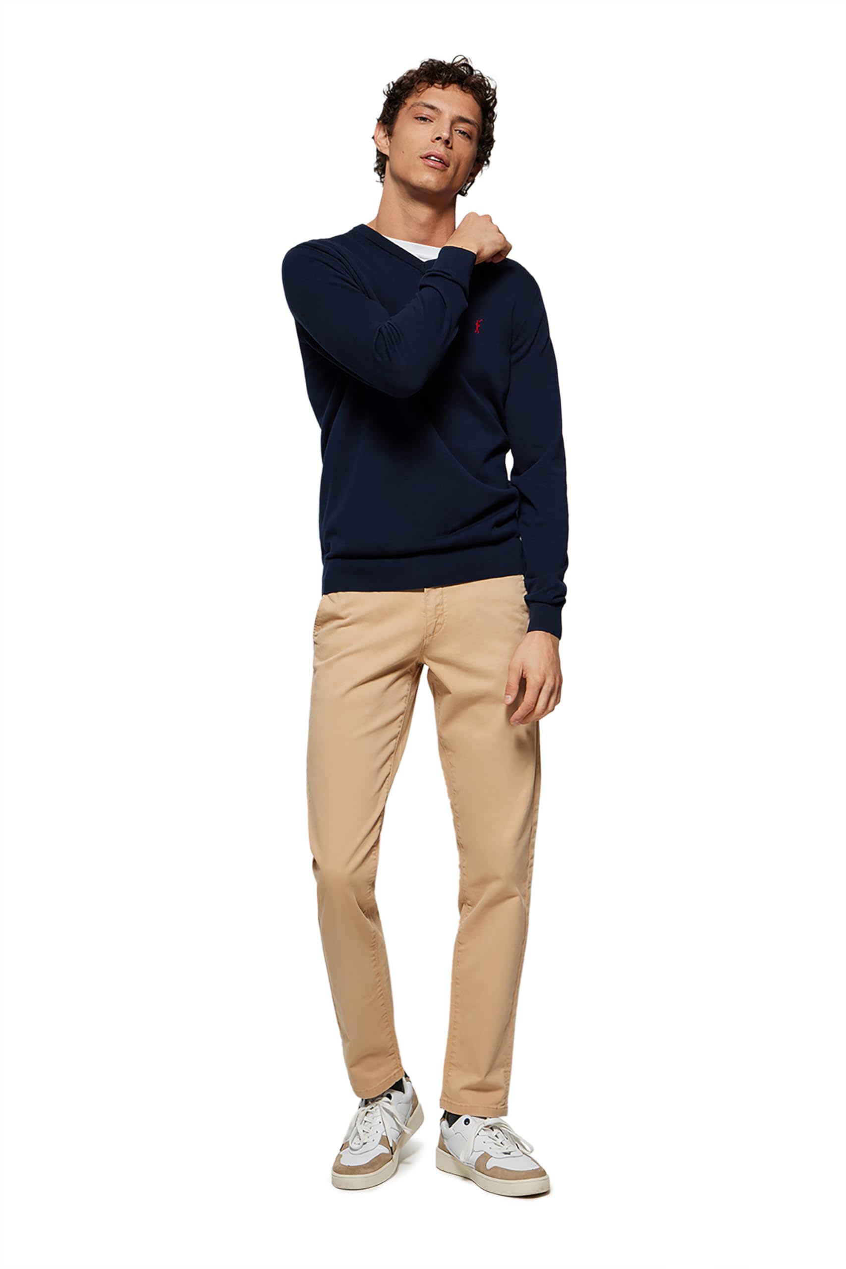 Polo Club Maglione Scollo a V Maniche Lunghe Uomo Maglioni Pullover V-Neck 100% Cotone