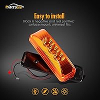 Vista 5 de Partsam 10 luces laterales ámbar de 3.9 pulgadas con 3 LED [aprobadas por DOT], indicadores para remolque, camión, caravana, cámper, UTV, sellado