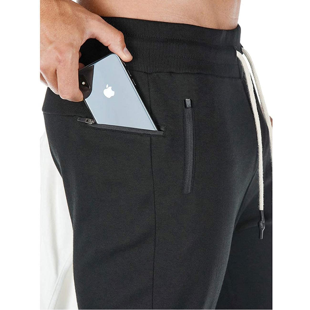 Yageshark Pantalon de jogging en coton pour homme, coupe ajustée, style streetwear, pour le sport, les loisirs, le fitness