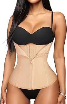 FLORATA Women's Waist Trainer Corset - Tummy Control Shapewear Girdle For Postpartum & Slimming, Beige