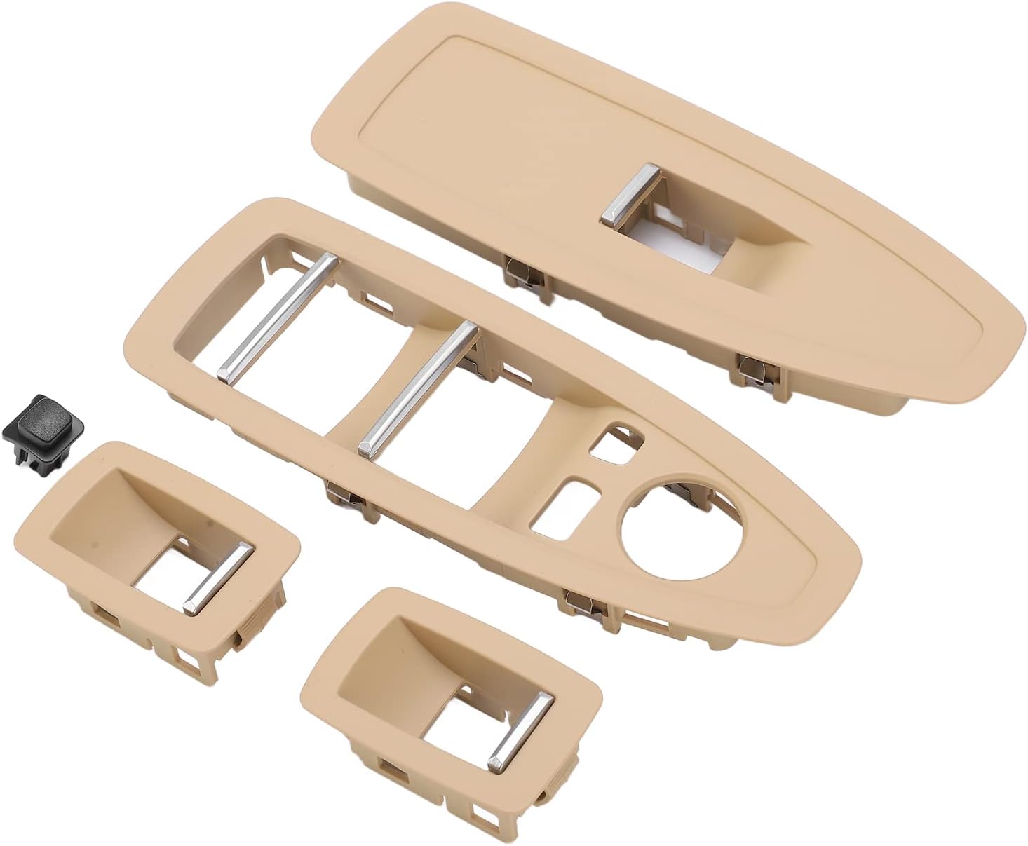 Precise Car Switch Button Panel Trim Cover for 1 3 4 Series F20 F30 F31, Durable Interior Switch Decor for Replacement, Fit Most, Made of ABS Material (Beige)