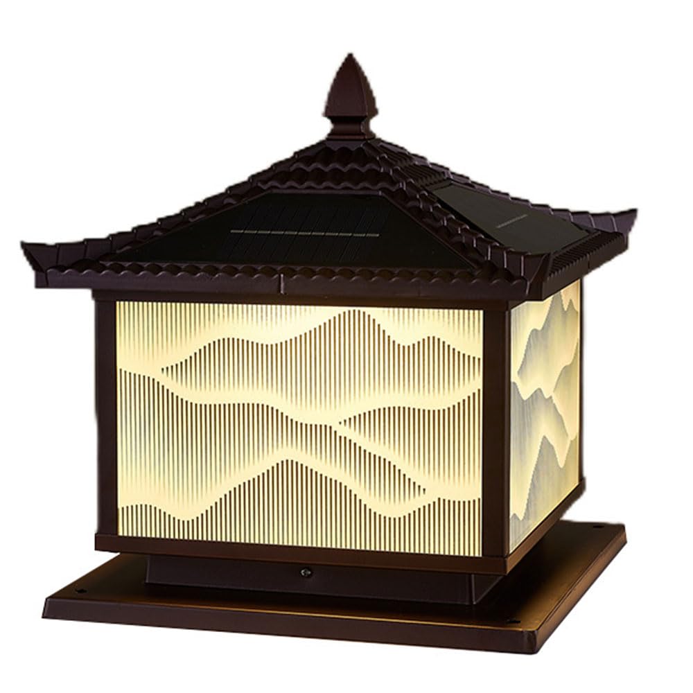 Lampes solaires d'extérieur et lampe à colonne moderne en métal