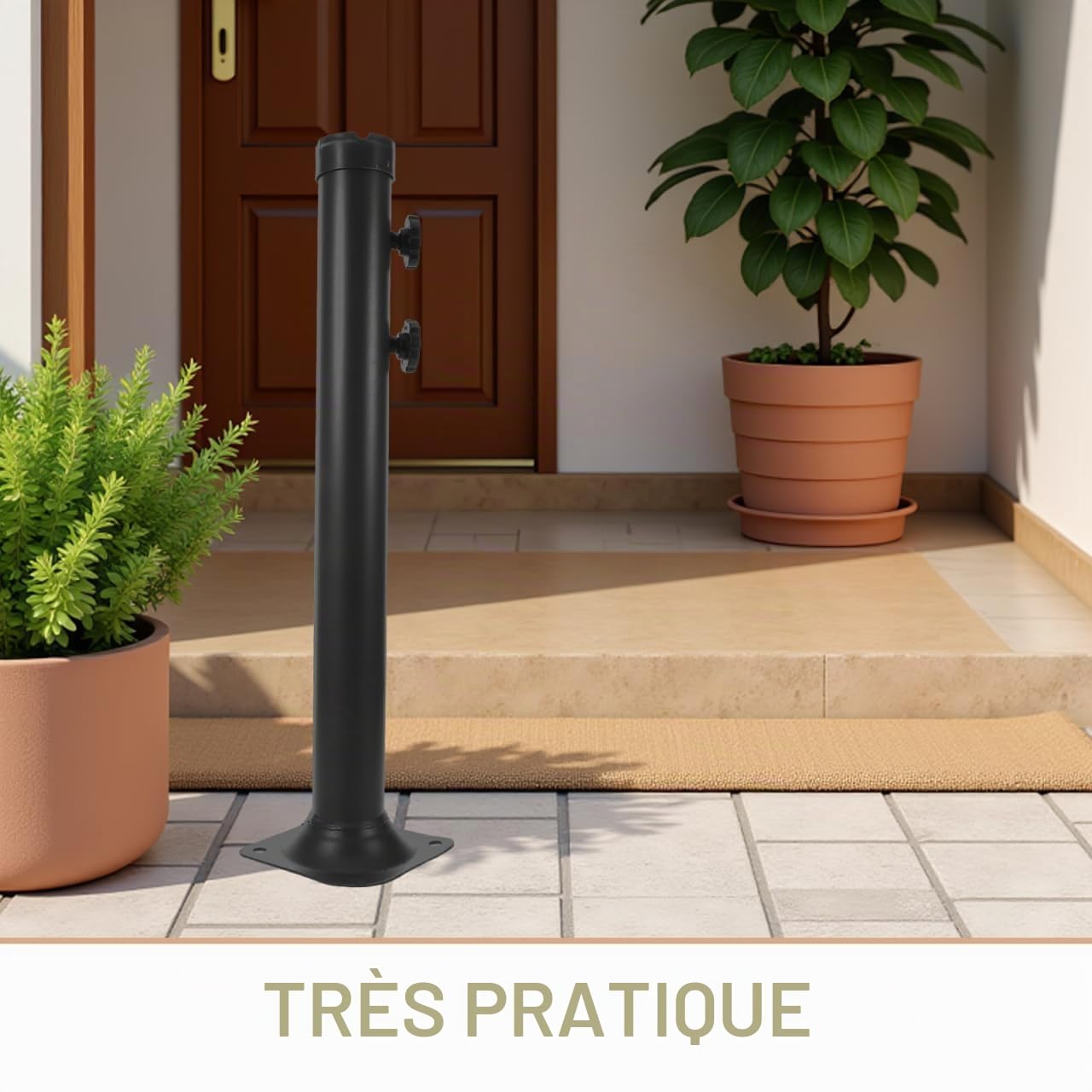 Tube de Remplacement pour Pied de Parasol, Manchon Adaptateur 51cm