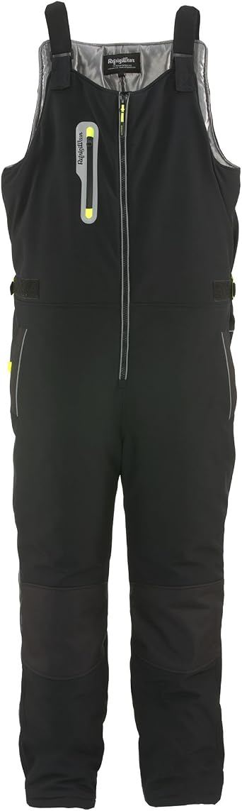RefrigiWear Mens HiVis Extreme Insulated Bib Overalls -60F Winter Overalls for Men - Water-Resistant Insulated Work Bibs