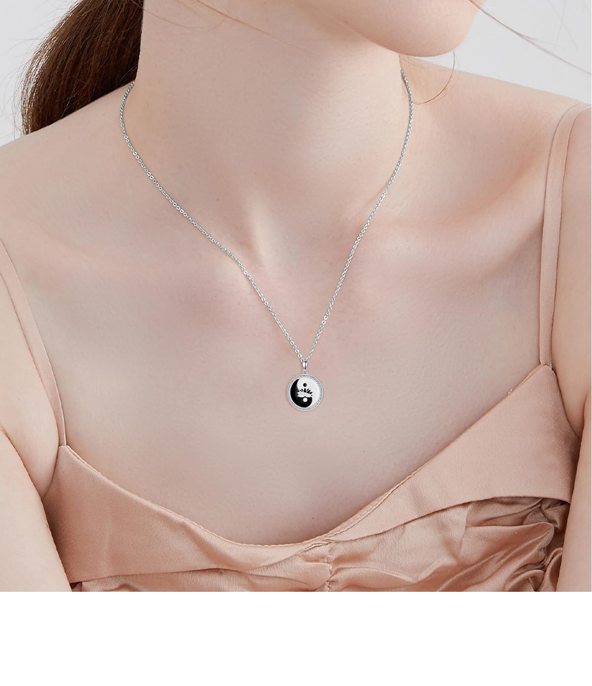 PROESS Lotus/Sunflower Colgante Collar de Plata de Ley 925 Flor Cadena Joyería Regalos para Mujeres Niñas Madre