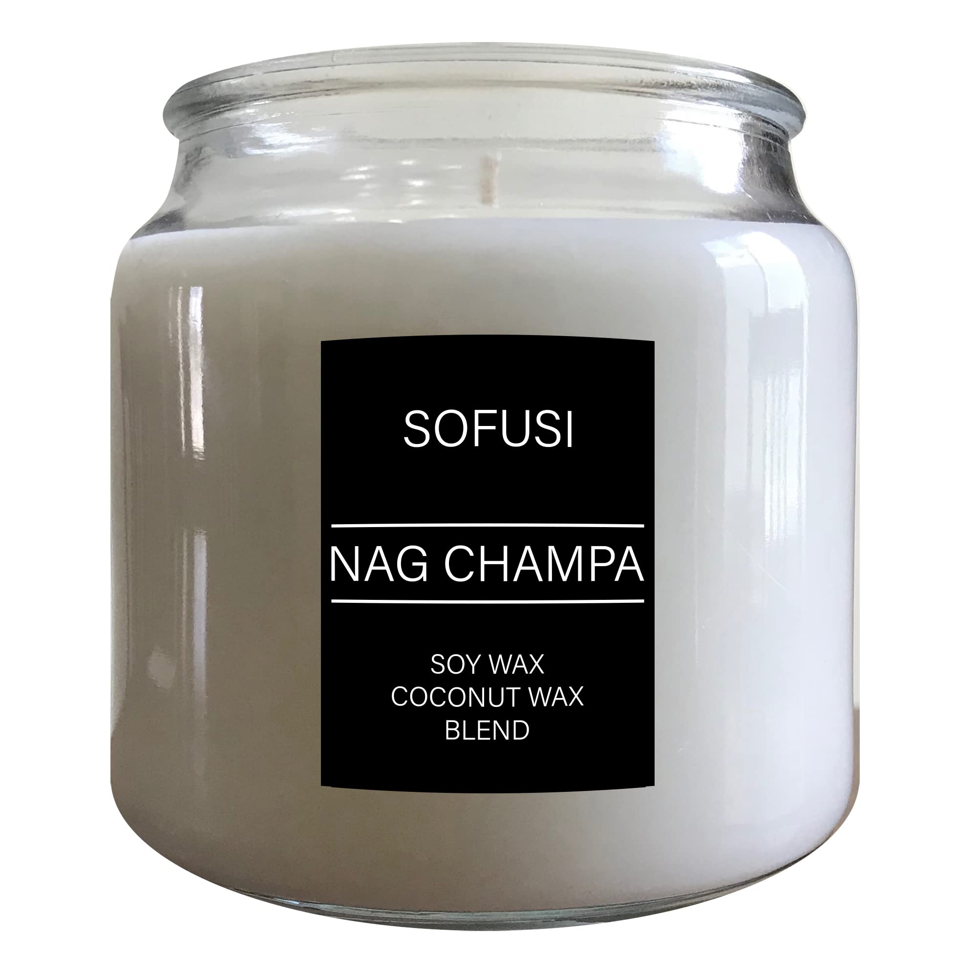 SOFUSI Nag Champa Candle | Large 16 Ounce Country (Wood LID)