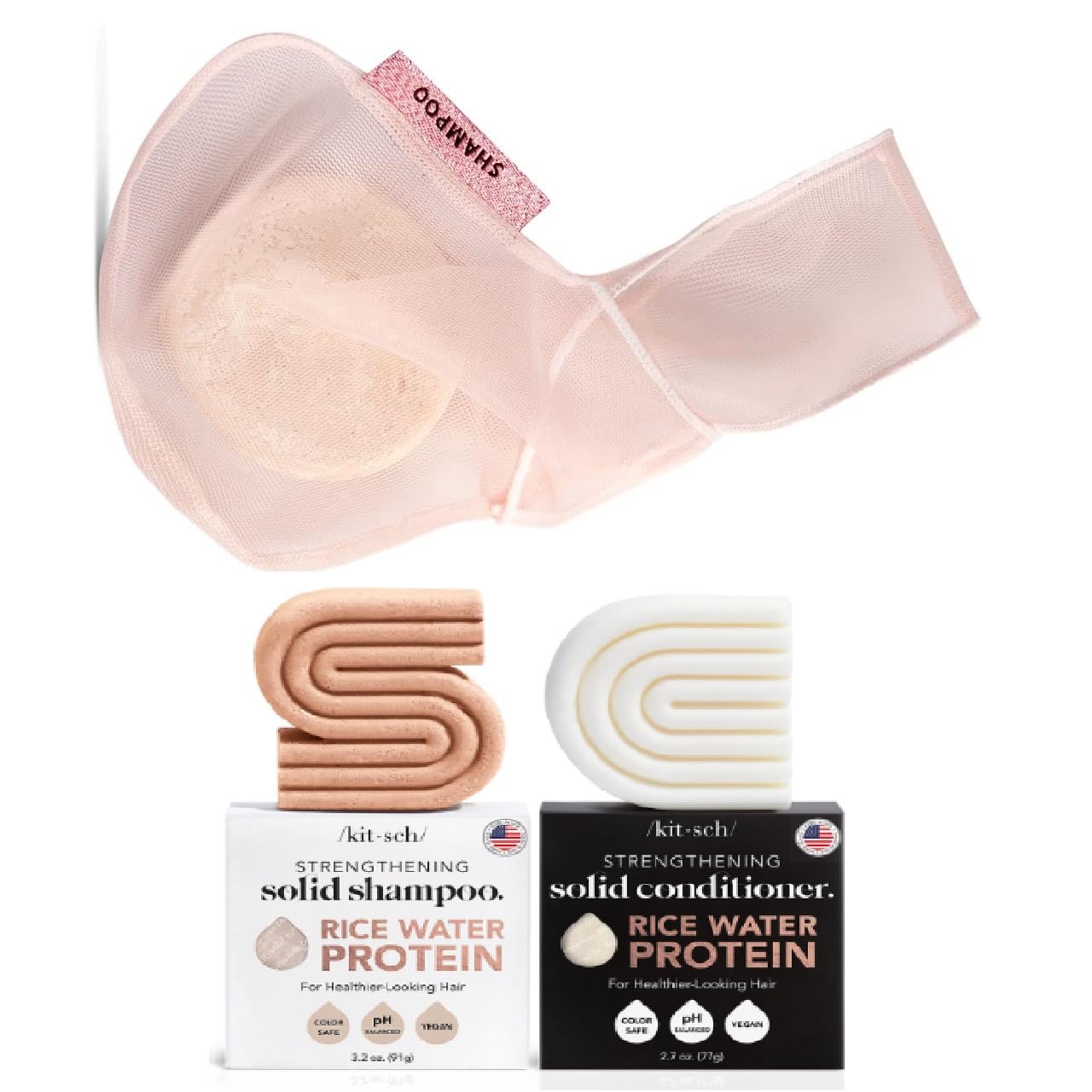 Kitsch Beauty Soap bar Bag & Rice Bar Shampoo and Conditioner Bars with Discount