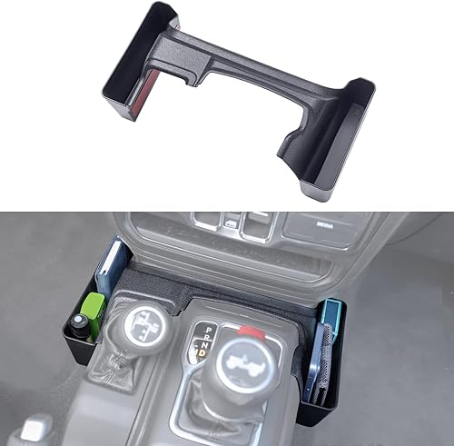 JKCOVER Bandeja organizadora de palanca de cambios de consola central compatible con Jeep Wrangler JL/JLU 2018-2023 2024 2025 y Jeep Gladiator JT