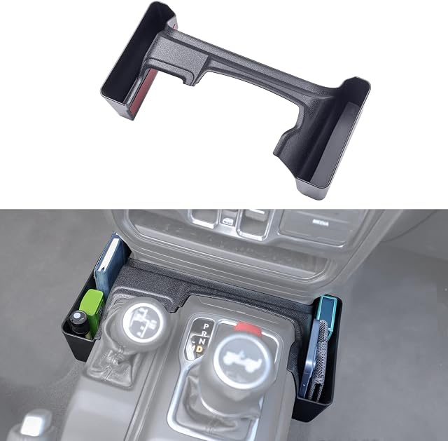 Center Console Gear Shift Organizer Tray Compatible with Jeep Wrangler JL/JLU 2018 2019-2023 2024 and Jeep Gladiator JT Truck 2020 2021 2022 2023 Storage Box Accessories (Not for JK/JKU)