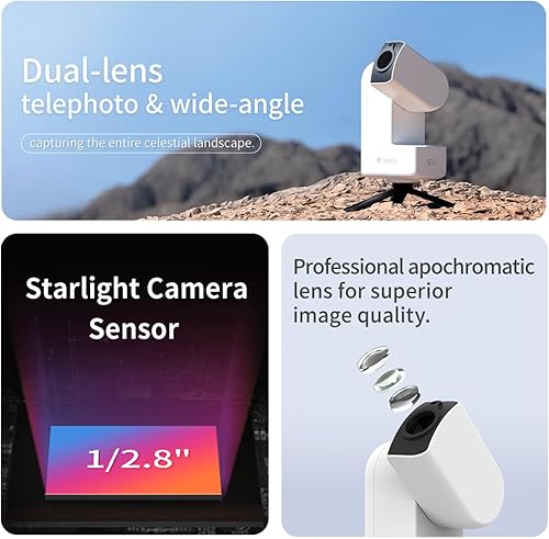 Miniatura 5 de ZWO Seestar S30 - Telescopio digital inteligente todo en uno, Compañero de viaje compacto y portátil para entusiastas de la astronomía y
