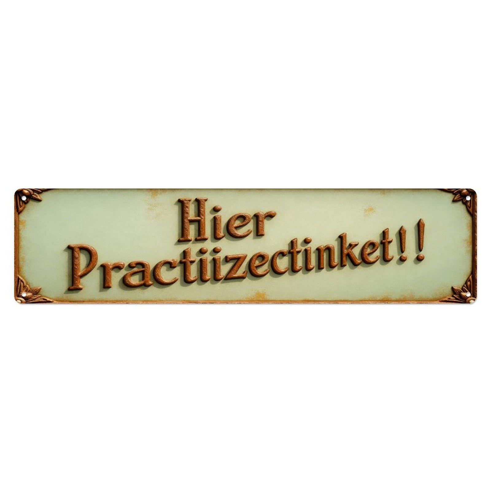Here Practiizectinket!! Metal Tin Sign Plaque