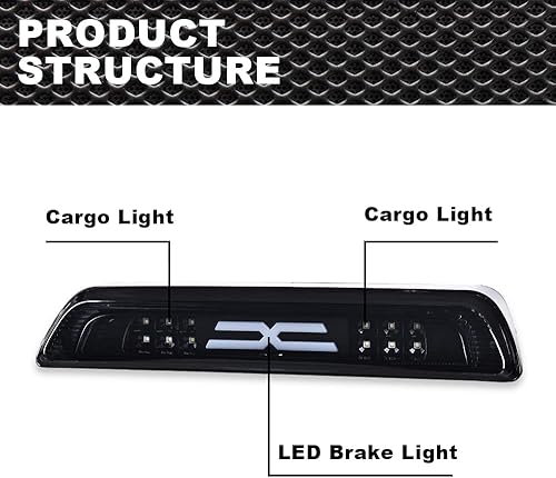 Miniatura 2 de Luces de freno tipo X compatibles con Toyota Tundra 2007 2008 2009 2010 2011 2012 2013 2014 2015 2016 2017 2018 Toyota Tundra trasera 3 tercera