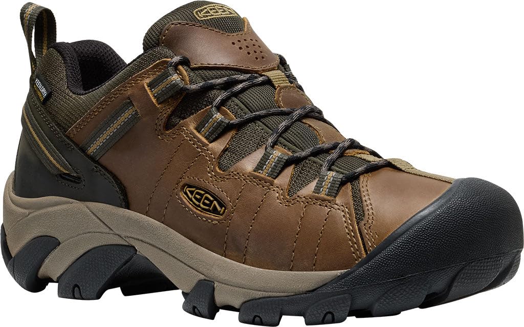 keen Men's Targhee 2 Low Height Waterproof Hiking Shoes, Martini Olive/Khaki, 10.5 Wide-picture-22