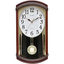Chiming Wall Clock with Pendulum - Pendulum Wall Clock with Westminster Chimes Clock, Battery Operated, Faux Wood Pendulum Clock for Living Room, Office, Home Decor & Gift