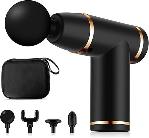 Miniatura 10 de Ergocar Potente pistola de masaje muscular tejido profundo, 6 velocidades masajeador de cuerpo eléctrico de mano con 4 cabezas súper silencioso