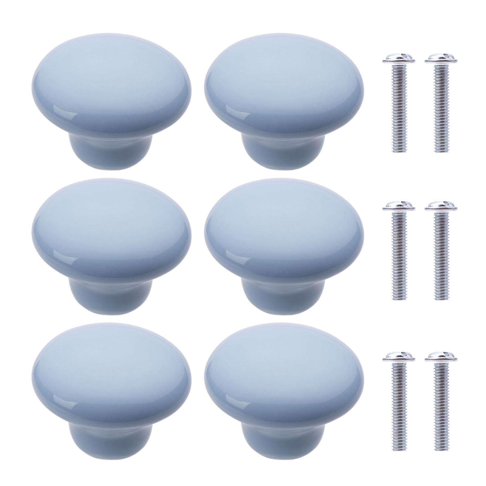 NAKUPENDA 6Pcs Manopole per Mobili Pomelli per Cassetti in Ceramica a Forma di Rotonde Pomello a Forma in Ceramica per Cassetto Cameretta Maniglie Delle Porte Armadi (Azzurro)