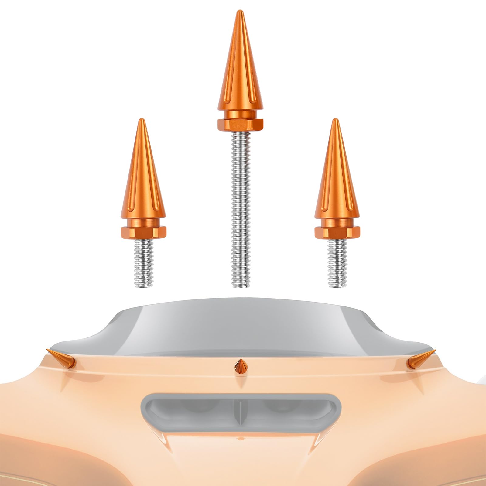 Motorcycle Windshield Spike Bolts Windscreen Screws Motorcycle Fairing Bolts Fit for 2014-2021 Harley Street Glide Orange