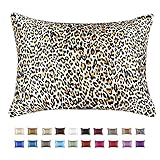 Luxury Satin Pillowcase with Zipper, King (1-Pack) Size, Jaguar Print (Silky Satin Pillow Case for Hair)