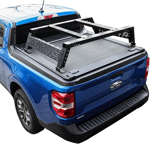 Syneticusa Retractable Hard Tonneau Cover with Rack Fits 2022-2026 Ford