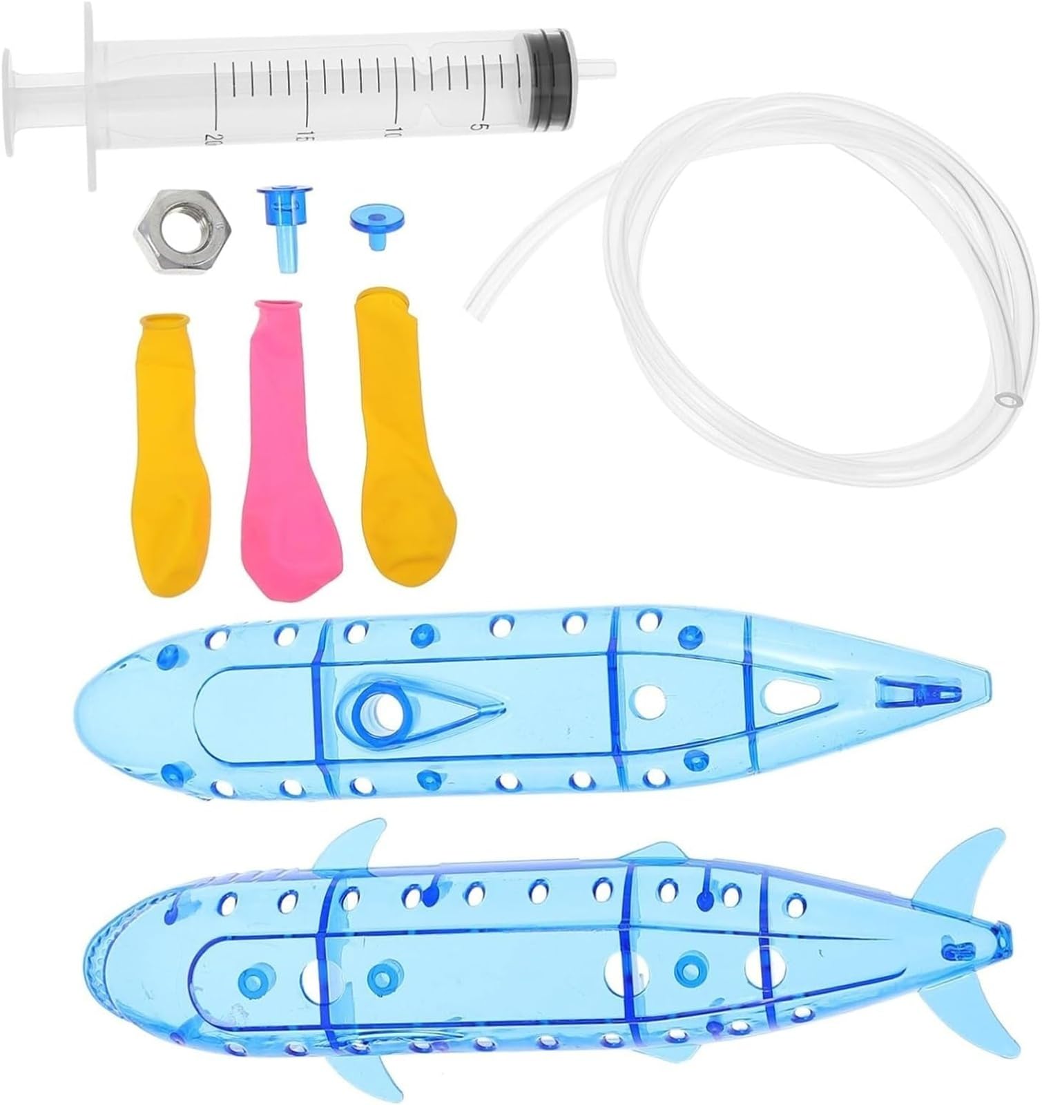 TIANQIHAO Blue Inflatable Homemade Submarine Model, Buoyancy Principle Demonstrator, Sinking And Floating Condition Experiment Apparatus, Primary School Science Physics Lab Equipme