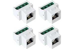 RJ11 Keystone Jack, Screw-Type Terminal Connector for Cat3 Phone Lines (4-Pack)