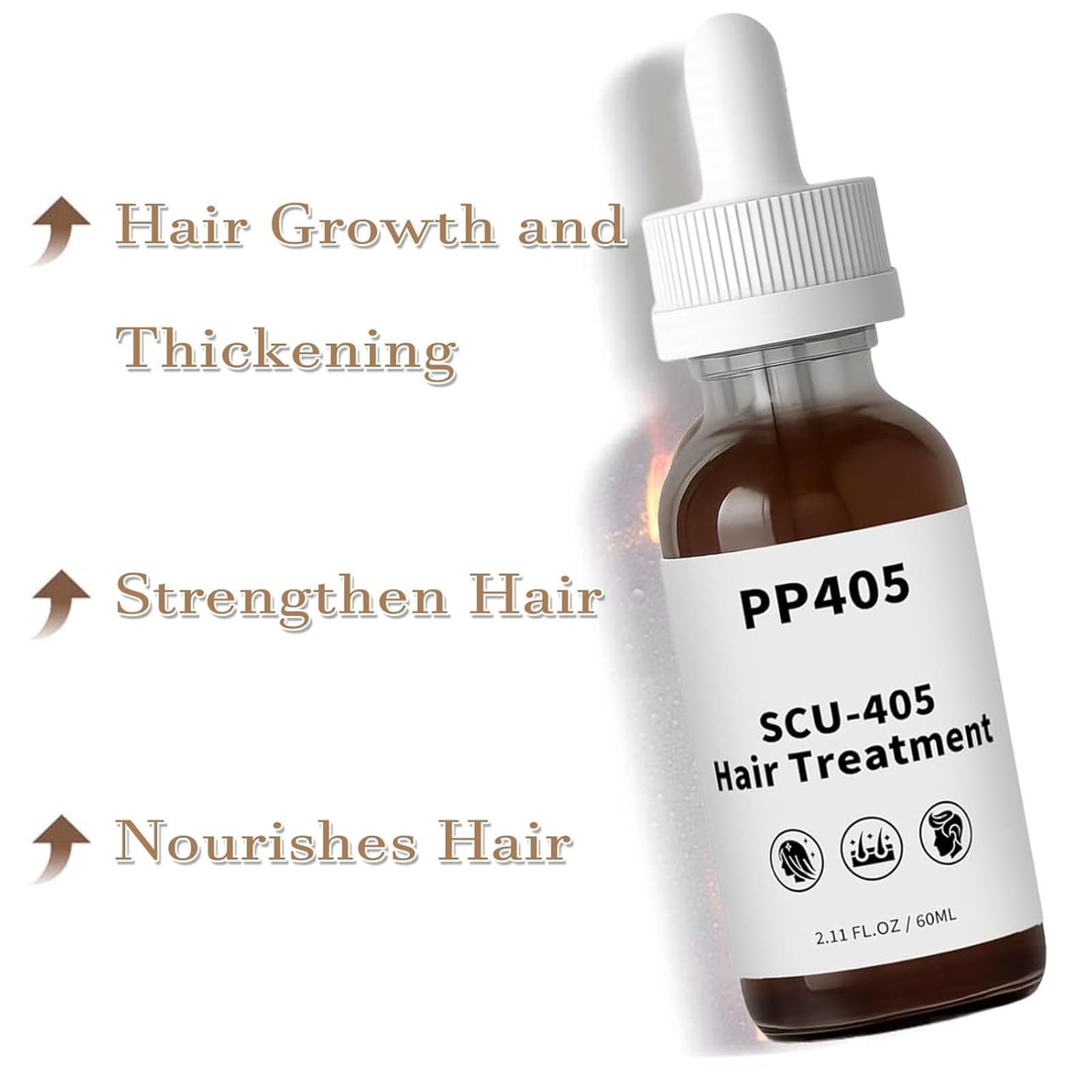Trattamento dei capelli PP405, olio per la crescita dei capelli SCU-405, siero perdita anti-capelli, olio nutriente del cuoio capelluto, riparazione dei danni, prevenzione delle perdite (3pcs)