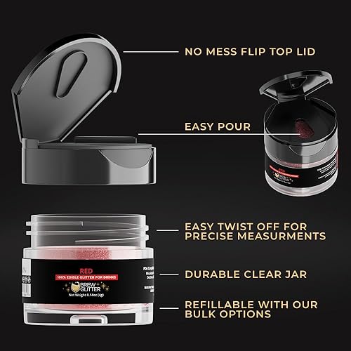 Miniatura 4 de Brew Glitter - Purpurina comestible para bebidas, cócteles, cerveza, adornar bebidas  Certificado Kosher y Halal  100% comestible y de grado