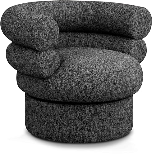 Sillón Plegable Negro Tela Texturizada Lino miniatura 1