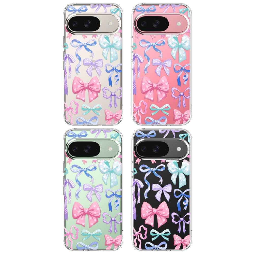 MOSNOVO Case for Google Pixel 10 & Pixel 10 Pro, [Buffertech 6.6ft Military-Grade Drop Protection] [Anti Peel Off Tech] Clear TPU Bumper Phone Case Cover Design - Cute Cherry — view 678