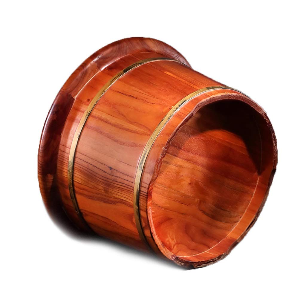With Lid Foot Massage Wood Basin Massager, Camphor Wood Foot Bucket(No Massage Single Barrel)