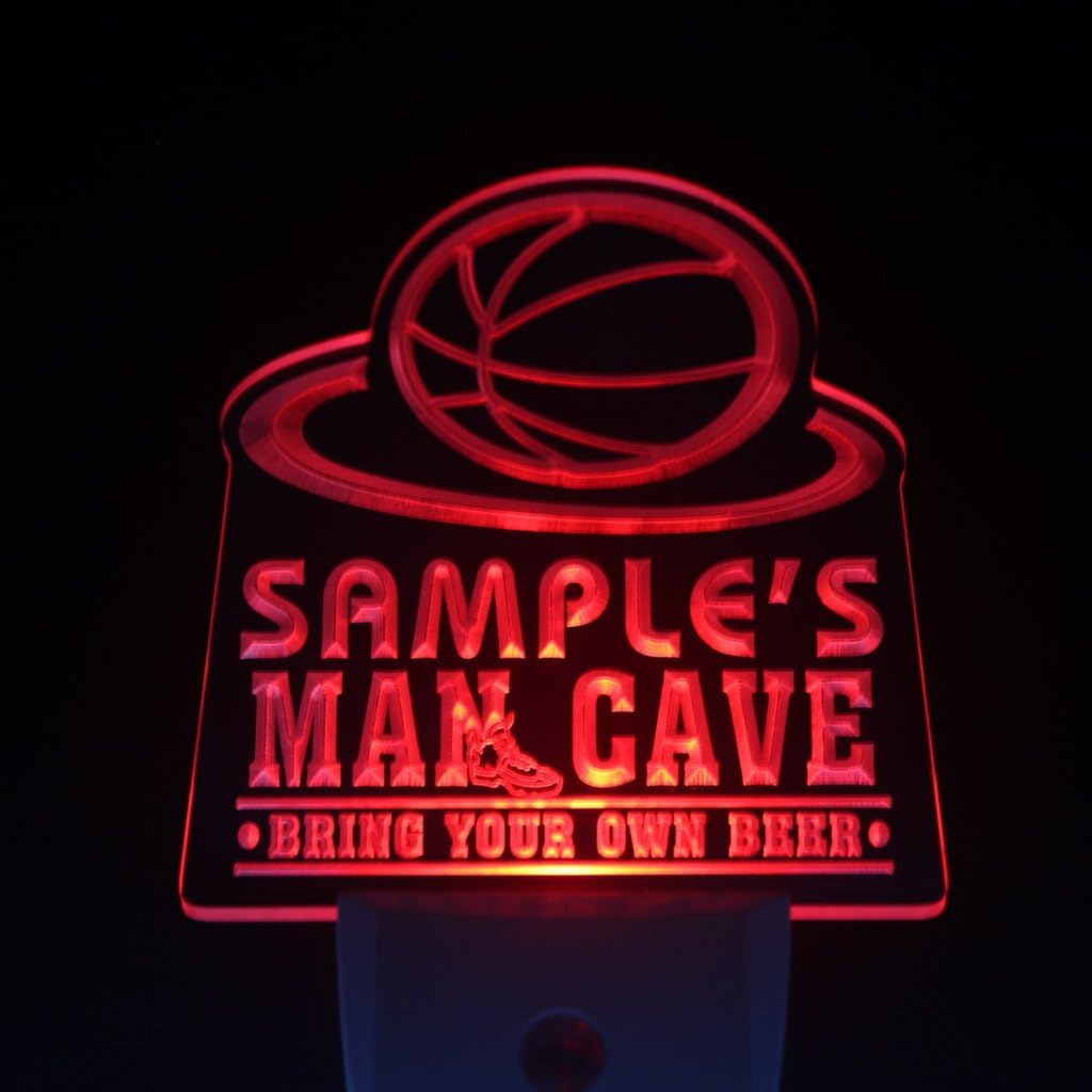 ADVPRO wsqc-tm Name Personalized Custom Man Cave Basketball Bar Day/Night Sensor LED Sign
