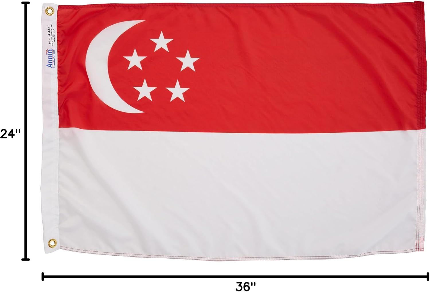 Annin Flagmakers Singapore Flag USA-Made to Official United Nations Design Specifications, 2 x 3 Feet (Model 197390)