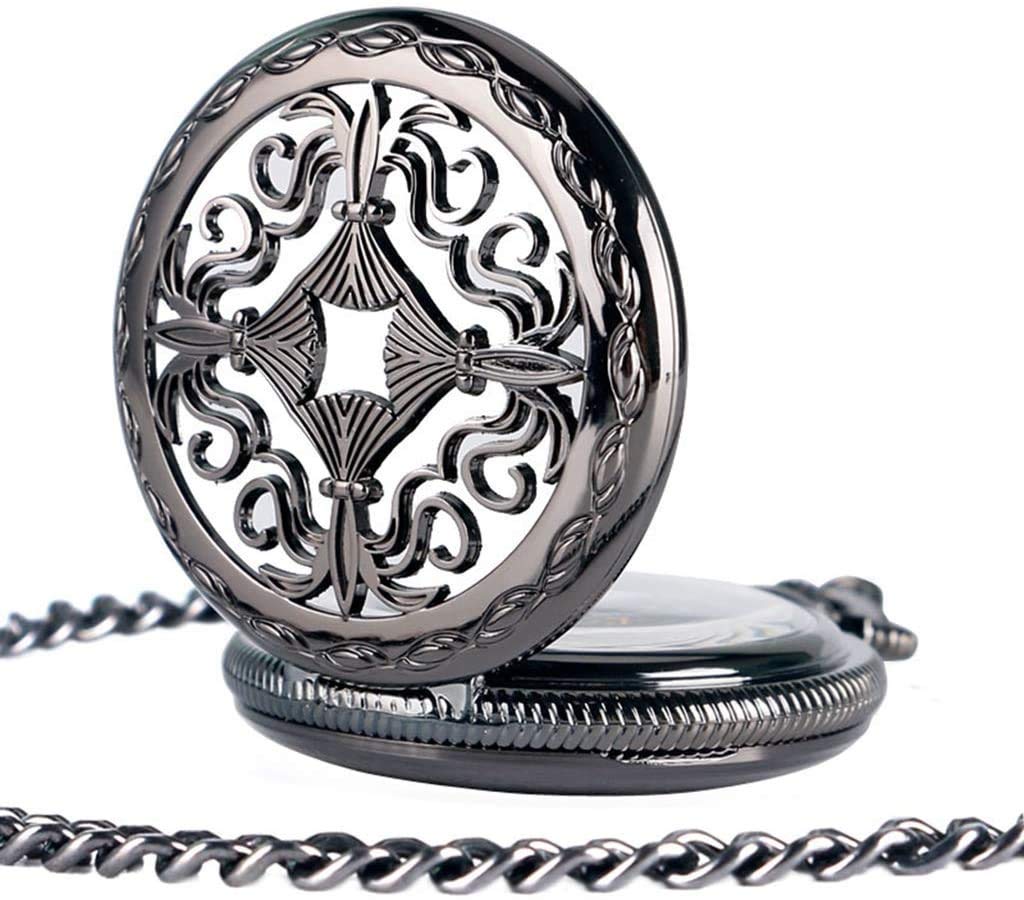 Mechanische Skelett-Taschenuhr, automatische mechanische Taschenuhr für Männer und Frauen mit Kette. Herren-/Damenuhr. Weihnachts-/Abschluss-/Geburtstagsgeschenk. Vatertag