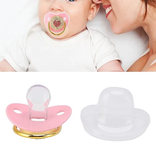 Miniatura 5 de Chupete para bebé, pezón brillante en forma de corazón, chupete personalizado con purpurina de cristal lujoso, regalo ideal para niña, baby shower,