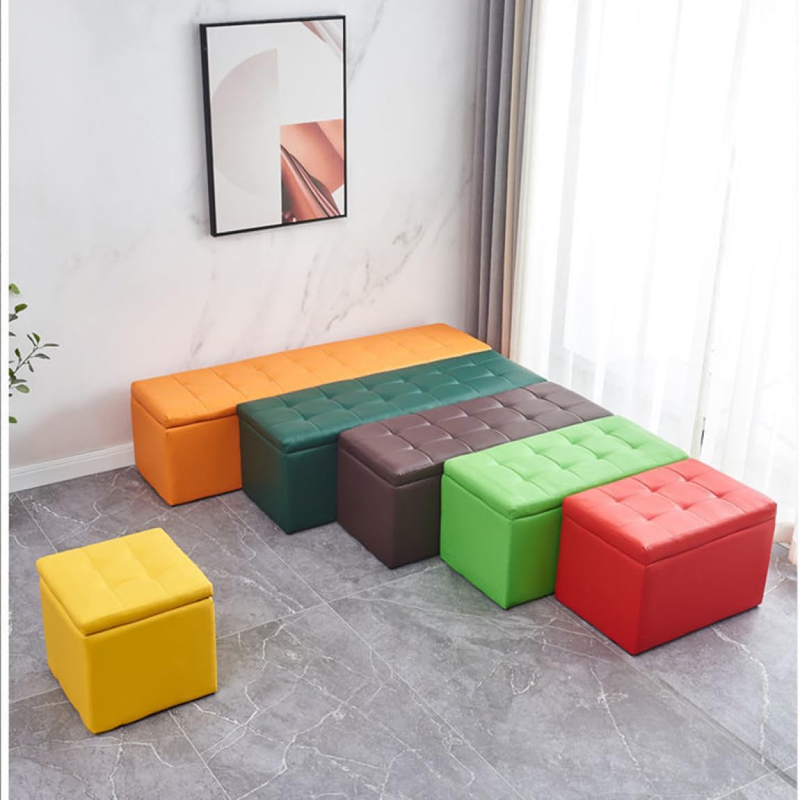 新品】ベンチスツール収納ボックス椅子 ブラック