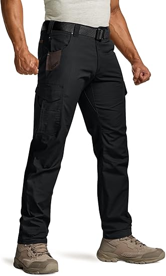 CQR Men's Ripstop Work Pants - Water Resistant Tactical Outdoor Cargo Pants