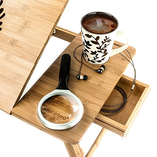 image for Aleratec Natural Bamboo Tablet and Laptop Stands Up to 15-inch | Lap D