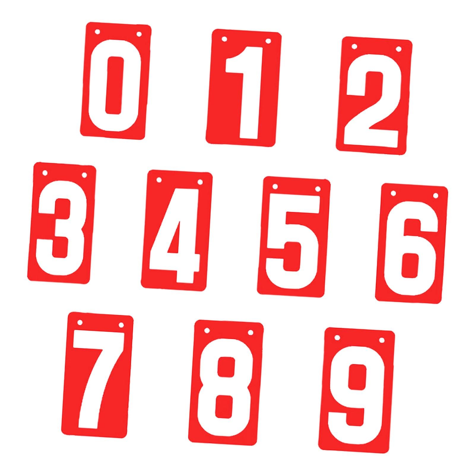QSTDGVPW Score Keeper Flip Number Cards Numbers 0-9,Scoreboard for Sports,Table Score Flipper for Football, red