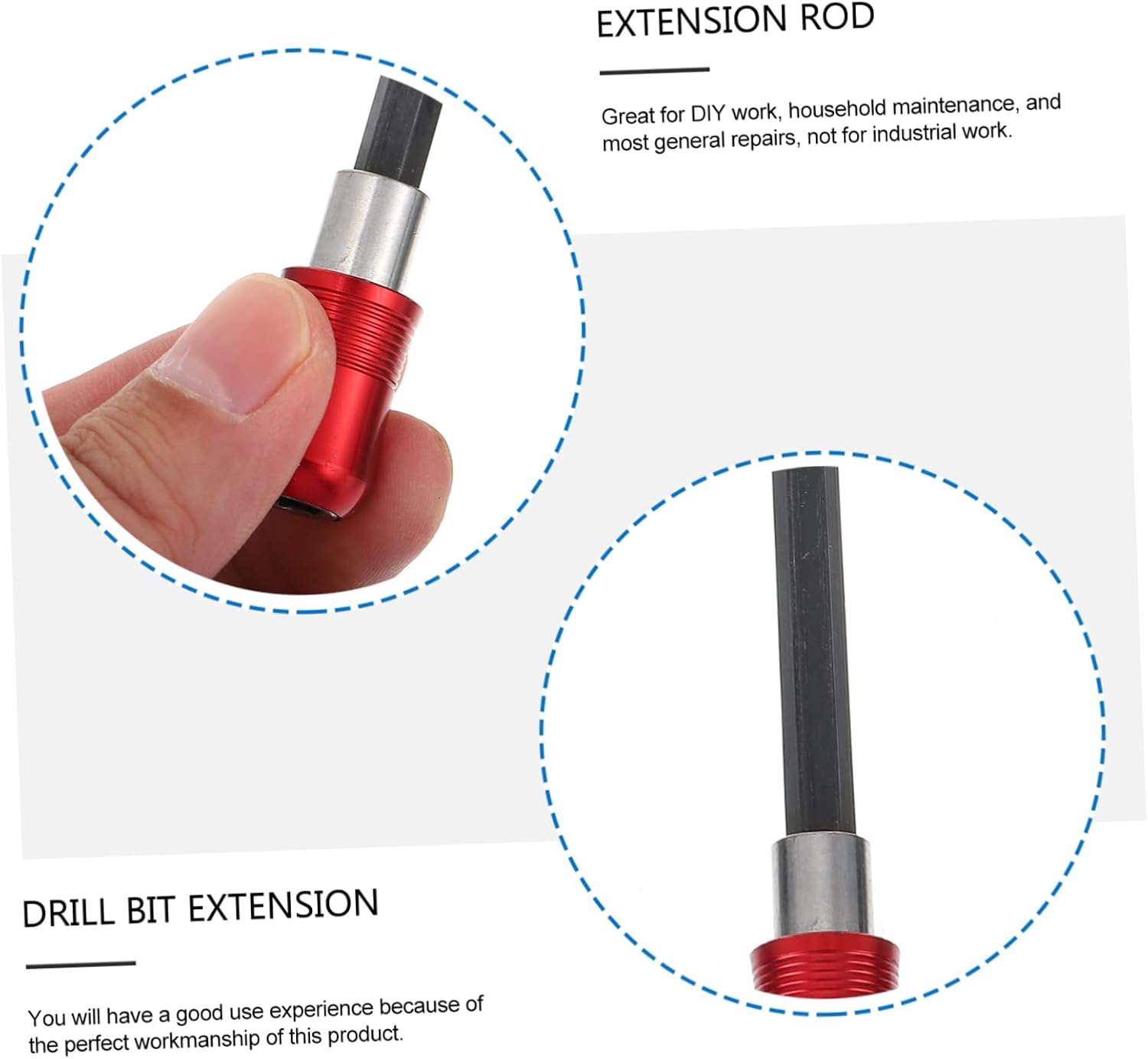 2sets Magnetic Screwdriver Bit Holder Stainless Steel Extension Rod with Red Three-groove Design Versatile Tool Adapter for Power Drill and Driver