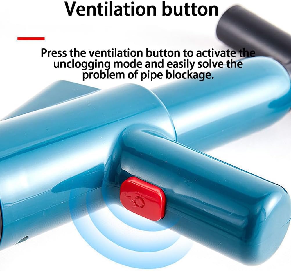 Toilet Plunger, High Pressure Drain Plunger, Air Drain Blaster, Manual Toilet Clog Tool, with Adjustable Real-time Pressure Display, for Bathroom, Floor, Kitchen Clogged