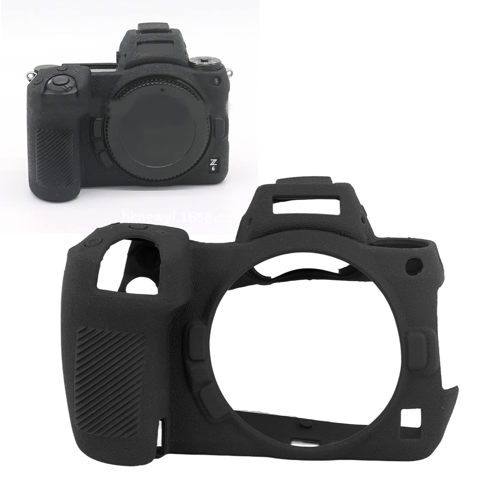 Custodia in Silicone per Fotocamera per Z5 Z6II Z7II, Custodia Protettiva Antiurto Antiscivolo per Fotocamera Mirrorless per Z5 Z6II Z7II (Nero)