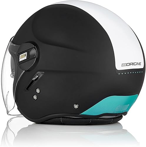 Miniatura 4 de ORIGINE Casco de motocicleta de cara abierta, casco de scooter, casco jet con doble visera aprobado por DOT