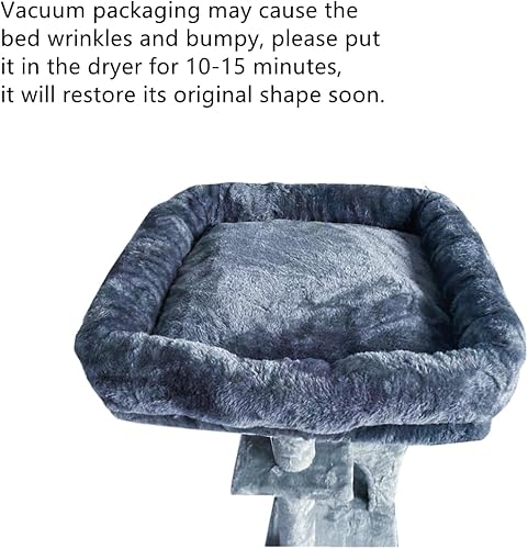 Miniatura 10 de SHENGOCASE Accesorios de torre de árbol para gatos, piezas de repuesto, cojín de cama para perca de gato con banda elástica (11.8 x 11.8 pulgadas,