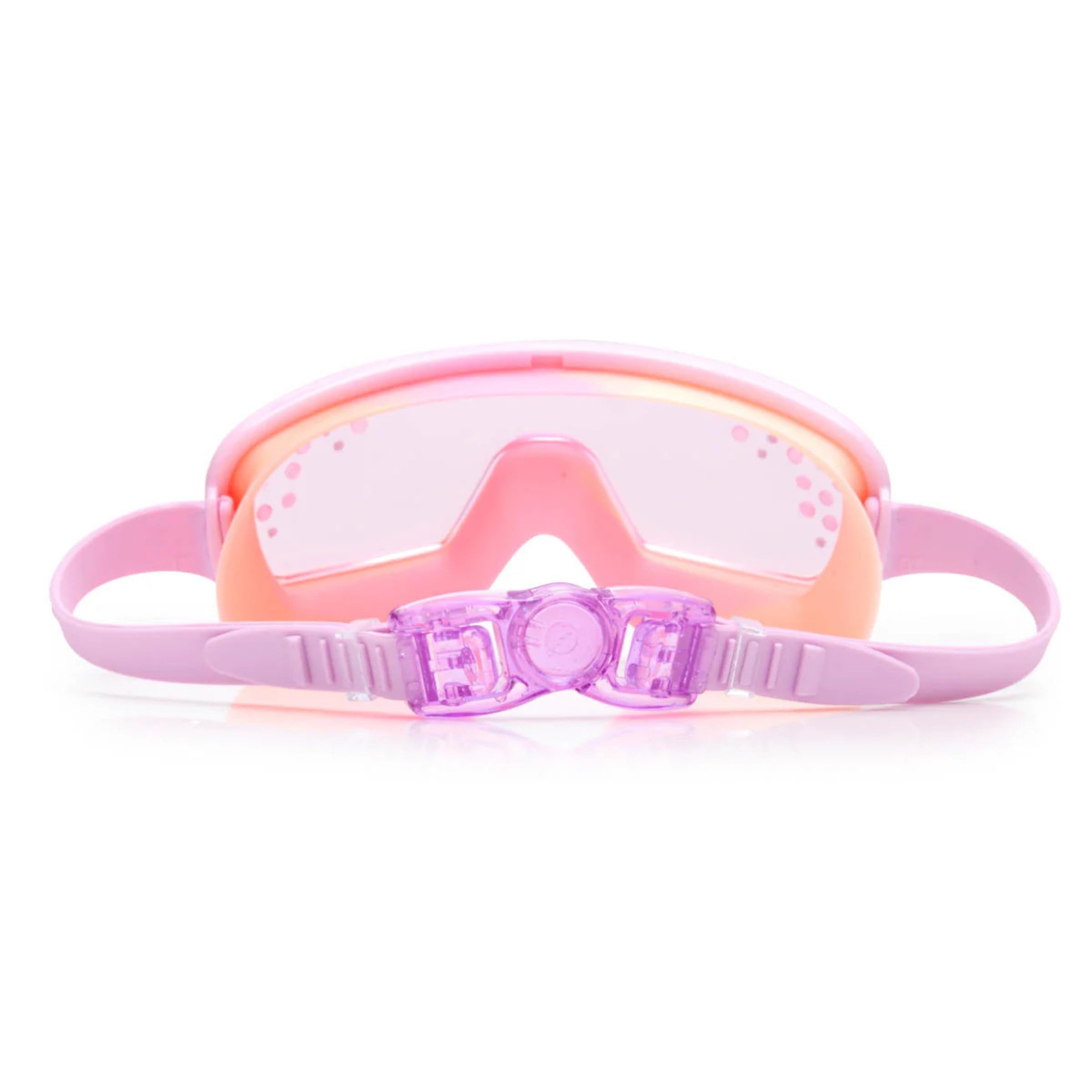 Bling 2O Gafas de buceo para niños Glam Champagne, con lentes rosas y piedras, cinta lila ajustable, de silicona no tóxica, para niños a partir de 6 años